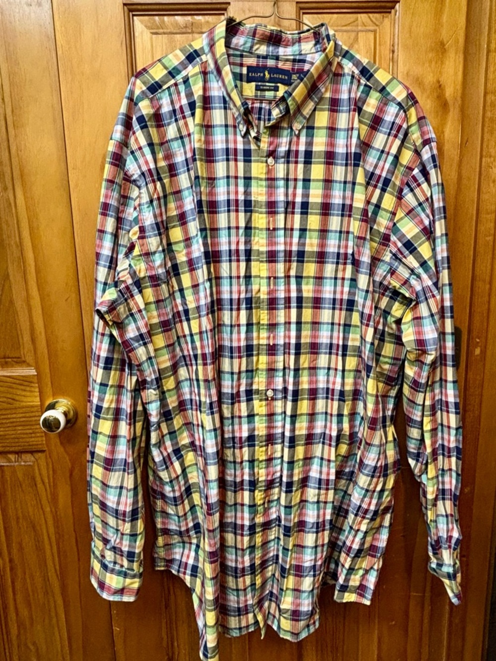 Polo Ralph Lauren Yellow Multi-Color Plaid Button-Down Shirt Classic Fit